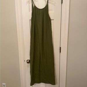 Linen Green Maxi Dress